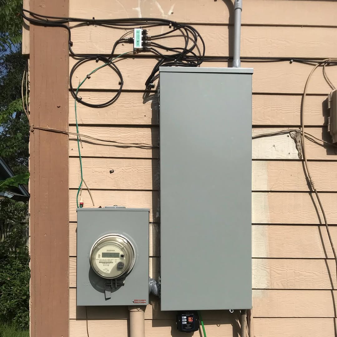 Panel interior with labeled conductors